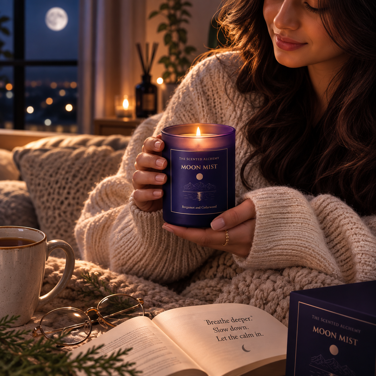 Moon Mist | Bergamot & Cedarwood Scented Candle | 200g | 40+ Hours Burn Time