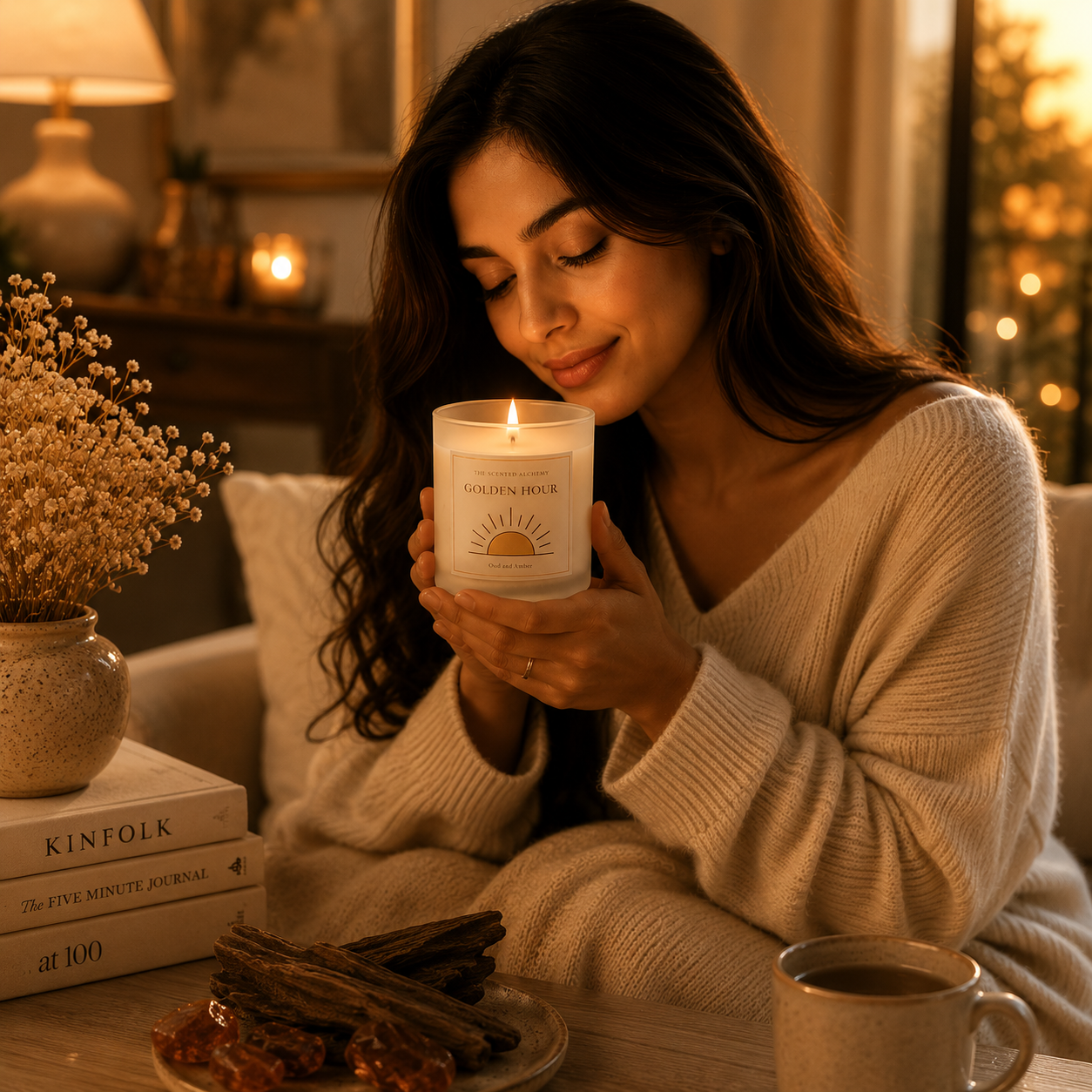 Golden Hour | Oud & Amber Scented Candle | 200g | 40+ Hours Burn Time