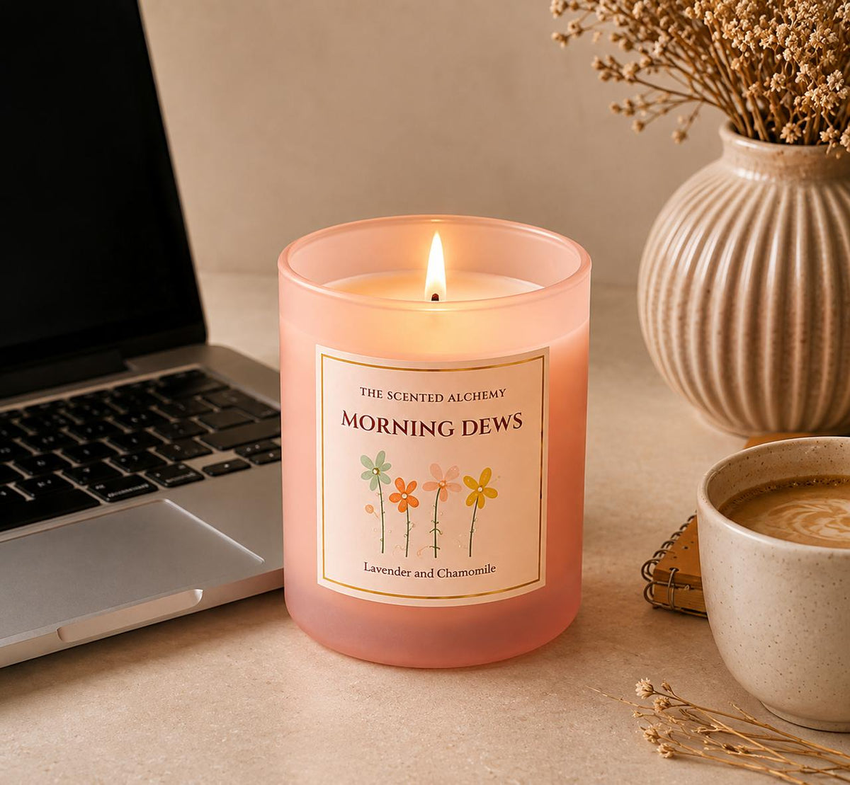 Morning Dews | Lavender & Chamomile| Scented Candle | 200g | 40+ Hours Burn Time