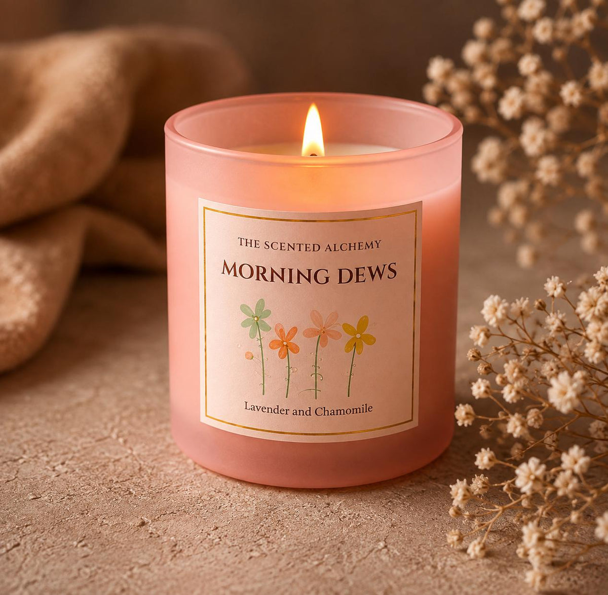 Morning Dews | Lavender & Chamomile| Scented Candle | 200g | 40+ Hours Burn Time