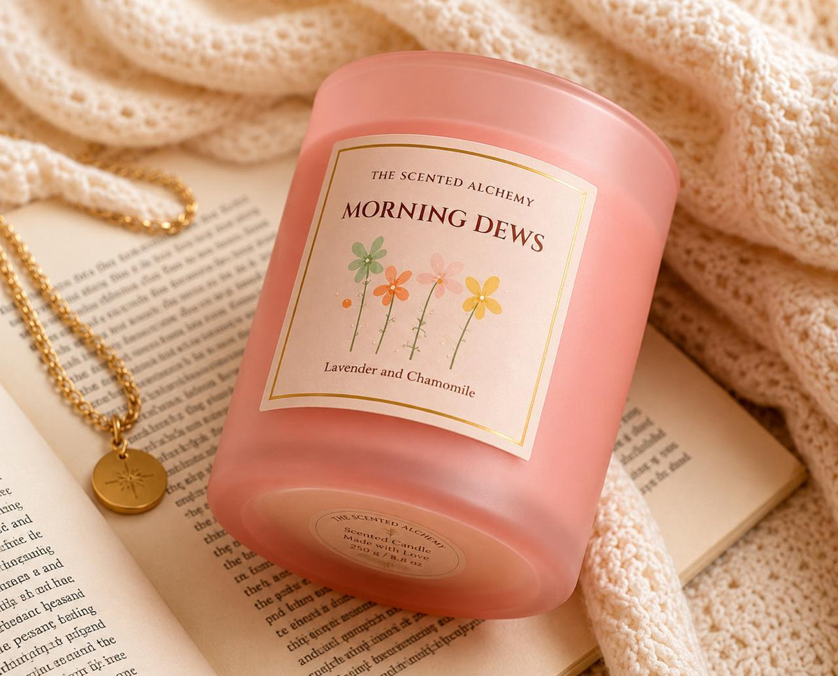 Morning Dews | Lavender & Chamomile| Scented Candle | 200g | 40+ Hours Burn Time