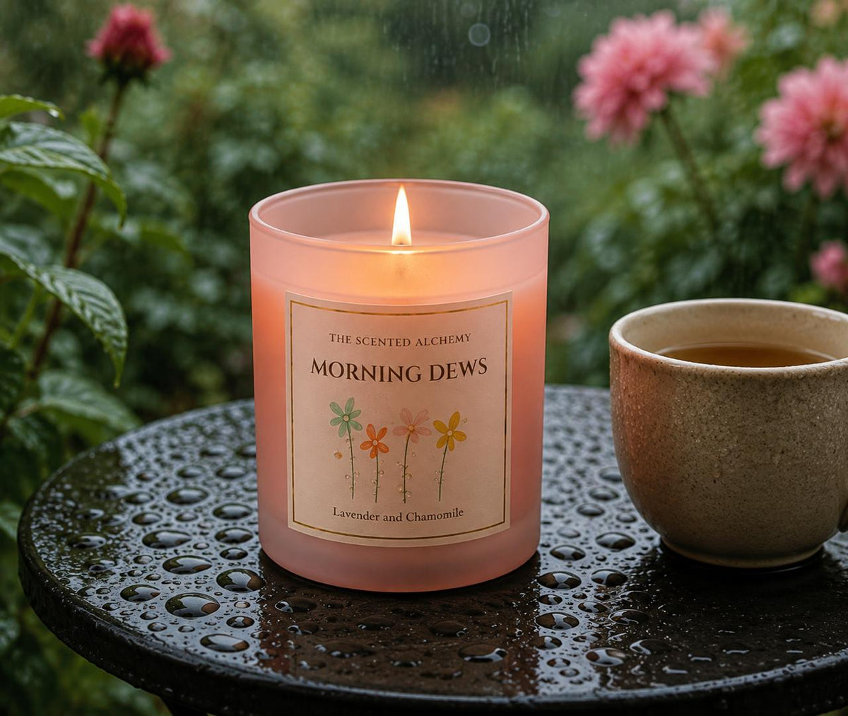 Morning Dews | Lavender & Chamomile| Scented Candle | 200g | 40+ Hours Burn Time