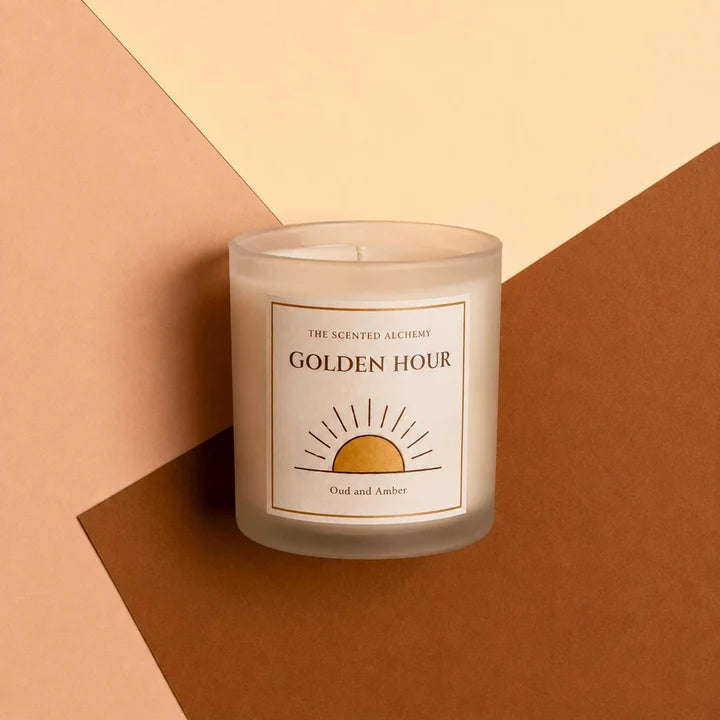 Golden Hour | Oud & Amber | Scented Candle | 200g | 40+ Hours Burn Time